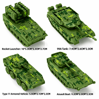 Tanques de Camuflaje del Ejército, 4 Piezas, Modelo de Plástico, Juguete Educativo DIY para Niños, Regalo, Camiones Militares, Juego de Bloques de Construcción