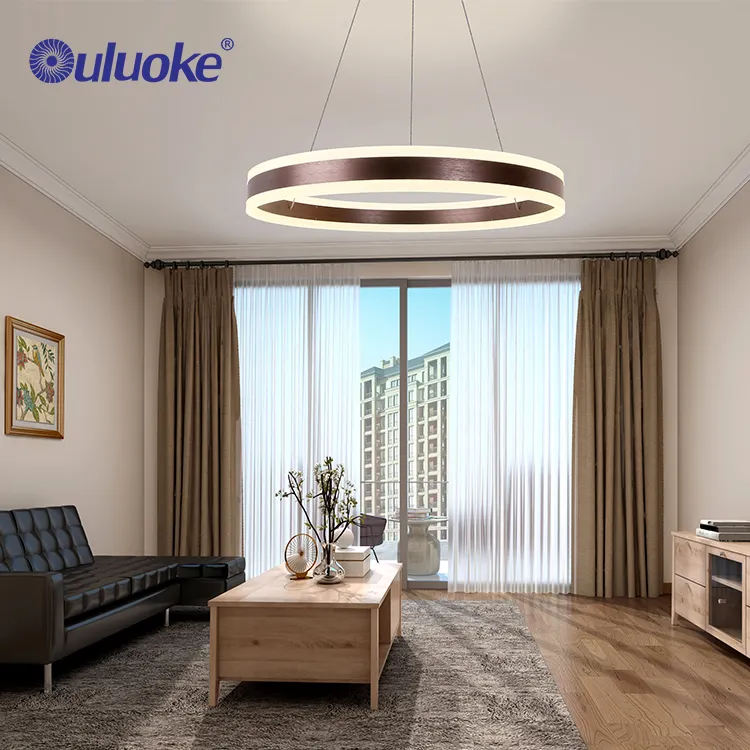 Fornecedor novo design de metal luzes moderna quarto círculo decoração 26w pendurado lâmpada pingente