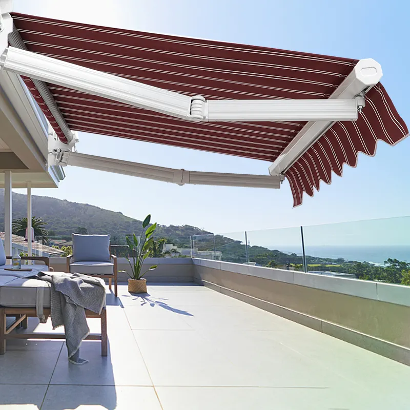 Soporte de toldo de aluminio con bisagras para pared, montaje de toldos a prueba de viento, fuerte