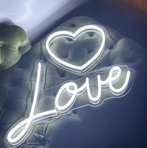 RGB ha condotto l'insegna al Neon da parete arte chiaro di luna rosa bianco effetti di luce rossa alimentati a batteria lettere al Neon per matrimoni di edifici aziendali - Product Image 2