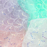 Tissu en maille brodé de sequins sirène de haute qualité, motif écailles de poisson, tulle pour robes de mariée et robes de soirée élégantes pour femmes, vente en gros