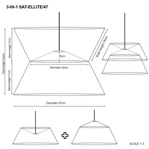SAT-ELLITE-47 3-IN-1, lampada a sospensione IN stile scandinavo, soluzione innovativa. - Product Image 6