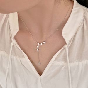 Dylam Fashion Minimalist Design Rhodium 18K Gold Plated 925 Silver 5A Zirconia Line Pendant Necklace for Anniversary Gifts - Product Image 6