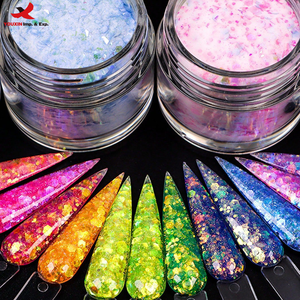 Poudre de paillettes mélangées en gros pour professionnels, couleurs variées, produits pour nail art en vrac, poudre acrylique transparente pour trempage, longue tenue, marque YOUXIN - Product Image 1