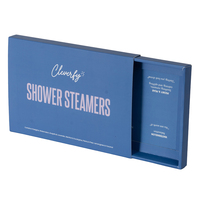 Emballage personnalisé pour diffuseur de vapeur cosmétique, boîtes à tiroirs en papier bleu, boîte cadeau, logo imprimé de haute qualité, boîte plate pour échantillon de parfum
