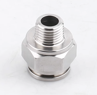 Connecteurs pneumatiques en acier inoxydable, adaptateur rapide à brancher, filetage mâle NPT, raccord pneumatique droit à pousser