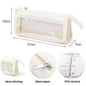กระเป๋าใส่ดินสอผ้า PVC ใส ขนาดใหญ่ ความจุเยอะ ดีไซน์เรียบง่าย สวยงาม สำหรับนักเรียนชายหญิง ระดับมัธยม ผลิตภัณฑ์ใหม่ - Product Image 2