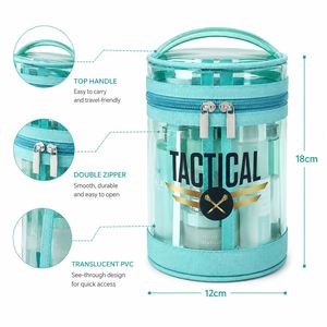 PVC Cylinder Cosmetic Organizer Clear <b>Toiletry</b> Bag Travel Makeup <b>Storage</b> Case for Beauty Products - Product Image 2