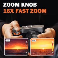 Appareil photo numérique professionnel sans miroir 5K/4K avec double écran tactile IPS de 3,6 pouces et lumière d'appoint LED intégrée pour la photographie et la vidéo