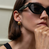Boucles d'oreilles clous tendance en acier inoxydable PVD 18 carats étanches pour femmes, accessoires quotidiens élégants, bijoux féminins à la mode