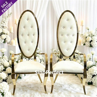 Chaise de banquet haut de gamme pour événements, en acier inoxydable doré, pour mariés, idéale pour cérémonies et mariages