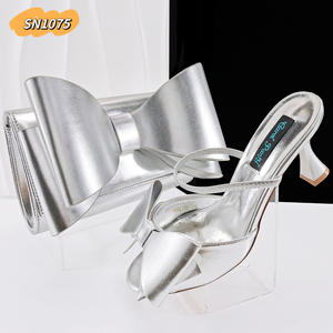 Set di Scarpe e Borsa <span class=keywords><strong>Viola</strong></span> Chiaro di Alta Qualità per Feste Nigeriane, <span class=keywords><strong>Sandali</strong></span> <span class=keywords><strong>con</strong></span> <span class=keywords><strong>Tacco</strong></span> Alto a Stiletto, Design <span class=keywords><strong>con</strong></span> Fiocco, Scarpe Opache - Product Image 5