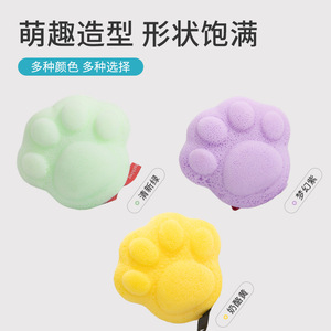 Esponja de baño para bebés con forma de manzana, color morado de ensueño, suave, con forma de panal, para bebés de 0 a 12 meses - Product Image 3