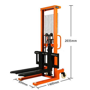 नया 1 टन 2000 किलोग्राम मैनुअल लिफ्ट ट्रक मैनुअल हाइड्रोलिक स्टेकर ट्रॉली वाल्की हाथ लिफ्ट मैनुअल फोर्कलिफ्ट पैलेट स्टेकर - Product Image 5