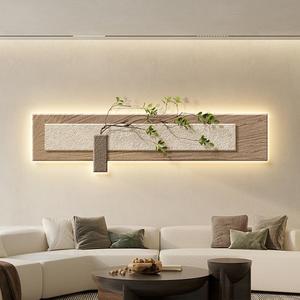 Living Room Decorative Painting Beige Rectangle <b>With</b> Backlight Handmade 3D Sandstone Texture Art For Sofa <b>Wall</b> - Product Image 3