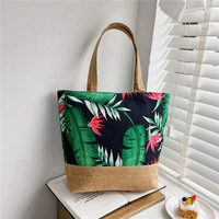 Sacs à main et sacs à main imprimés de fleurs de créateur grande capacité Sac A Femm dames grands sacs à main en lin fourre-tout sacs de jute pour femmes