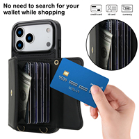 Nouvelle conception, vente en gros, portefeuille antivol multifonctionnel, antichoc, en cuir, pour téléphone portable, compatible avec iPhone et Samsung, tous types de coques