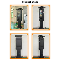 32 pulgadas al aire libre negro alto brillo IP65 impermeable pantalla táctil auto orden quiosco de pago con techo para restaurante y tienda