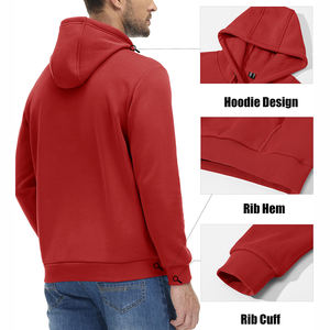 Nouveaux sweats à capuche pour hommes avec logo personnalisé, épais, unis, en molleton 100% coton, à prix avantageux. - Product Image 4