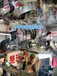 Escadas personalizadas, escadas espirais modernas do aço com trilhos internos do vidro para vilas, apartamentos e hotéis - Product Image 5