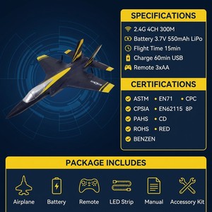 Avión teledirigido LKTOYS FX935 con luz, planeador de espuma con radiocontrol, modelo de aeronave, juguetes RC - Product Image 3