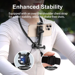 Support de <span class=keywords><strong>téléphone</strong></span> à fixation sur le cou, clip flexible en silicone, alliage d'aluminium ABS, rotation à 360 degrés, portable pour la photographie mobile Android - Product Image 4