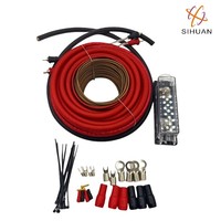 Özel Oto Stereo Amfi Subwoofer Kablosu CCA 0 Gauge Araç Ses Sistemi Amfi Montaj Kablolama Kiti 0 Gauge Amfi Kablolama Kiti 5M