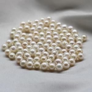 Particle Freshwater Pearl Round <b>Bead</b> 5-6mm Silver Jewelry Inlay Semi Porous Loose <b>Bead</b> with White Pink <b>Color</b> Options - Product Image 5