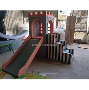 Castillo de Juegos Interior Pequeño Personalizado en Color Blanco Pastel para Niños, Alquiler para Fiestas y Eventos, <span class=keywords><strong>Casa</strong></span> de Juegos Multifuncional con Tobogán y Piscina de Pelotas - Product Image 3