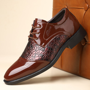 Nuevos Zapatos de Vestir Formales de Estilo Británico para Hombre, con Punta en Pico y Combinación de Cuero Patentado, Tallas Grandes, Casuales de Negocios - Product Image 1