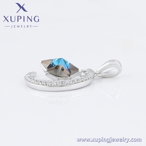 Xuping perhiasan liontin kristal, perhiasan berlapis emas kristal biru bulan dan bintang untuk wanita - Product Image 5