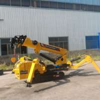 Grue à araignée facile à utiliser de 10m à vendre pour les travaux de toiture Grue à araignée 3T à capacité de charge élevée sur chenilles en caoutchouc durables