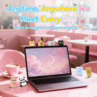 Mini Figura Sorpresa para Teléfono, Juguete Adhesivo con Diseño de Animales, Divertida Decoración para Escritorio, PC, Tablet y Teléfono