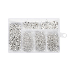 Kit de composants de bijouterie en alliage or et argent, comprenant anneaux de jonction, anneaux fendus, crochets de boucles d'oreilles et broches, accessoires pour la création de bijoux DIY, lot de 80 pièces - Product Image 4