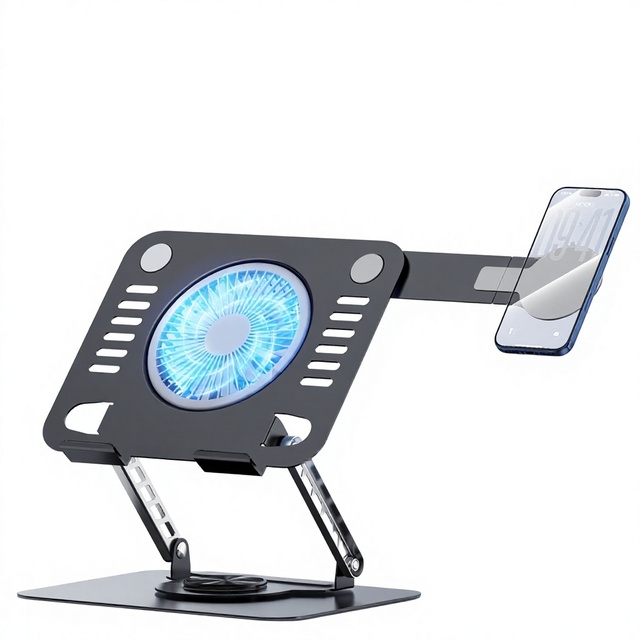 Desktop Cooling Laptop Stand 2-in-1 Support for Laptops and Phones Made in China