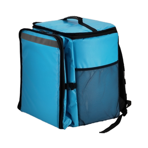 Logo personalizzato blu telone isolato zaino impermeabile con chiusura a cerniera grande capacità per la consegna di cibo e uso di biciclette - Product Image 2