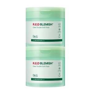 Pour Dr.G [1 + 1] Tampons transparents à double qualité rouges 60 feuilles Type de peau sensible - Product Image 1
