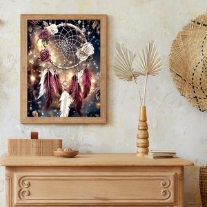 Kit de peinture au diamant 5D DIY SONGWOOART <span class=keywords><strong>Attrape</strong></span>-rêves pour la décoration de la maison, peinture au diamant pour adultes - Product Image 2
