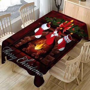 <span class=keywords><strong>Mantel</strong></span> de poliéster rectangular impermeable a prueba de aceite impreso <span class=keywords><strong>con</strong></span> diseño navideño al por mayor para decoración del hogar - Product Image 3