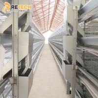 Cage à poules de type H à 4 niveaux, galvanisée, automatique, pour l'élevage de poules pondeuses en batterie dans les fermes avicoles