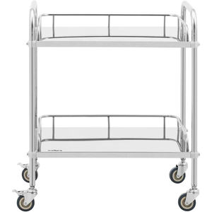 Chariot utilitaire fermé à deux niveaux en acier inoxydable robuste avec montage facile et roulettes verrouillables - Product Image 5