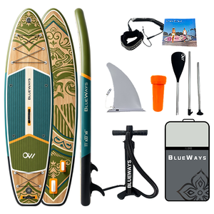 <span class=keywords><strong>Tabla</strong></span> de <span class=keywords><strong>Paddle</strong></span> Inflable Premium de 11 pies x 33 pulgadas con Diseño de Hojas y Bomba, SUP BLUEWAYS Mediterranean Villa para Escapadas Zen en el Agua - Product Image 2
