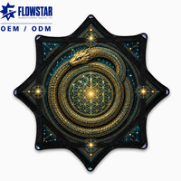 Bandana carrée réactive aux UV, imprimée sur mesure, motif étoile de danse, pour merch de festival de musique