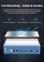 Mini-ordinateur industriel en aluminium, fabricant, DC12V-36V, 6COM, 8USB, 4LAN, J6412, 4GB, 64GB, mini-PC embarqué sans ventilateur