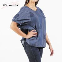 Chemisier à manches courtes pour femmes à motif floral conçu en Italie Nouvelle mode Tops grande taille pour un style d'été décontracté