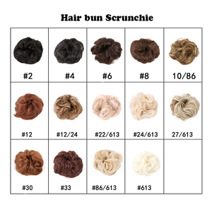 Morceau de cheveux <span class=keywords><strong>chignon</strong></span> désordonné marron châtaigne petits pains bouclés ondulés chouchou synthétique <span class=keywords><strong>chignon</strong></span> désordonné Extensions naturelles pièces de cheveux Updo pour les filles - Product Image 2