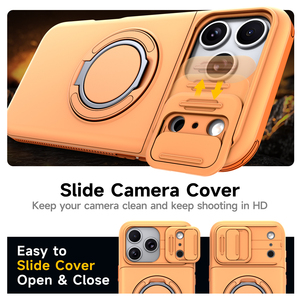 Funda Protectora Antigolpes con Cubierta Deslizante para Cámara, Tarjetero Oculto y Anillo de Soporte 360° para iPhone 18 17 16 15 Pro Max - Product Image 5