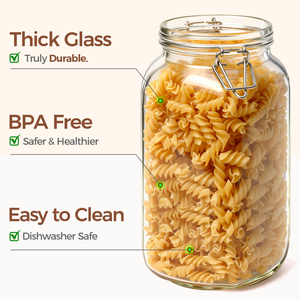 <b>Glass</b> Food Storage Jars with Airtight Lid and Sturdy Stainless Steel Handle Square Kitchen <b>Container</b> Eco-Friendly Party Modern - Product Image 4