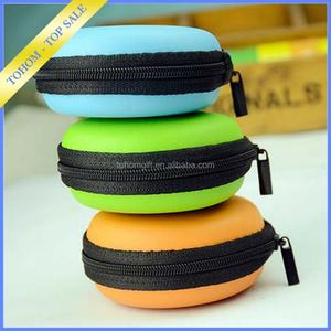 Petit étui de protection portable rond pour écouteurs avec fermeture éclair, sacs et étuis à usage spécial - Product Image 3