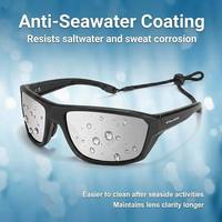 Lunettes de soleil de pêche HB-529, verres polarisés, monture en silicone, revêtement anti-rayures, protection UV, style flottant pour les surfeurs